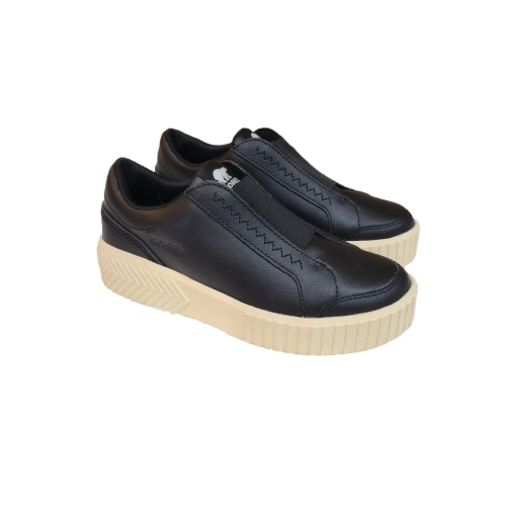 Sorel ONA AVE Black Slip-On Sneakers Lug Soles
